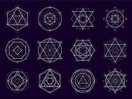 sacré géométrique formes. mystère, ésotérique symboles vecteur