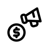 budget commercialisation icône. vecteur ligne icône pour votre site Internet, mobile, présentation, et logo conception.