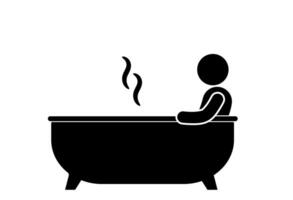 vecteur illustration de baignade dans une baignoire