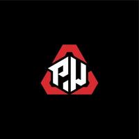 pw initiale logo esport équipe concept des idées vecteur
