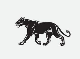 ai généré silhouette de une femelle Lion vecteur