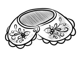 noir et blanc vecteur dessin de une dentelle collier pour animaux domestiques