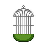 Créatif oiseau cage dessin animé vecteur illustration