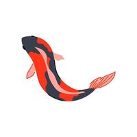 rouge koi poisson carpe dessin animé vecteur illustration