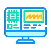 Matériel diagnostic réparation ordinateur Couleur icône vecteur illustration