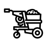 déverser un camion construction véhicule ligne icône vecteur illustration