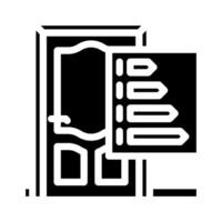 des portes énergie efficace glyphe icône vecteur illustration