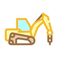 construction percer véhicule Couleur icône vecteur illustration