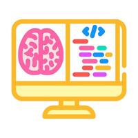 neuroinformatique neuroscience neurologie Couleur icône vecteur illustration