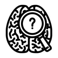 cerveau recherche neuroscience neurologie ligne icône vecteur illustration