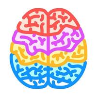 cerveau cartographie neuroscience neurologie Couleur icône vecteur illustration