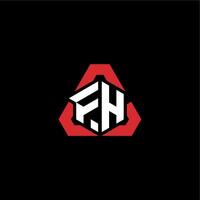 fh initiale logo esport équipe concept des idées vecteur