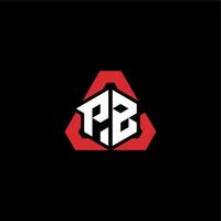 pb initiale logo esport équipe concept des idées vecteur