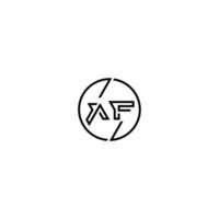 un F audacieux ligne concept dans cercle initiale logo conception dans noir isolé vecteur