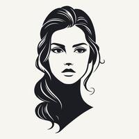 magnifique femme affronter. élégant silhouette. vecteur illustration.