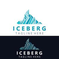 iceberg logo conception, Facile la glace Montagne paysage modèle vecteur illustration