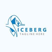 iceberg logo conception, Facile la glace Montagne paysage modèle vecteur illustration