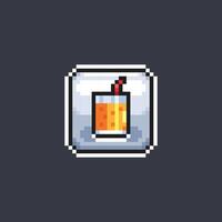 jus boisson signe dans pixel art style vecteur