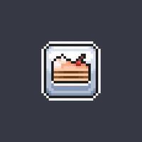 pièce de gâteau signe dans pixel art style vecteur