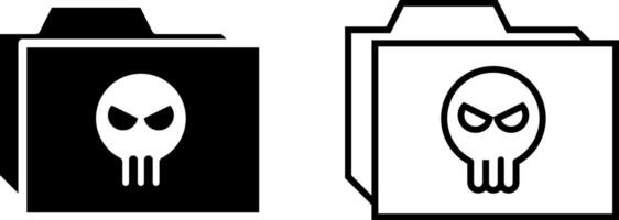 fichier piraté icône, signe, ou symbole dans glyphe et ligne style isolé sur transparent Contexte. vecteur illustration