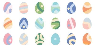 ensemble de Pâques des œufs pastel Couleur isolé sur transparent Contexte. vecteur illustration