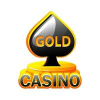 doré-noir icône pour le casino. bêche symbole, et logo casino. vecteur