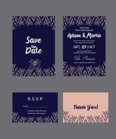 mariage invitation carte avec rose fleur vecteurs vecteur