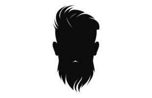 une la Coupe de cheveux avec barbe vecteur noir silhouette gratuit