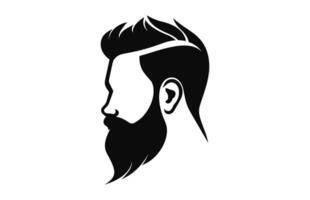 une la Coupe de cheveux avec barbe vecteur noir silhouette gratuit