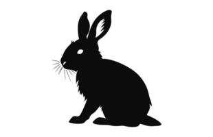 une Pâques lapin silhouette noir vecteur