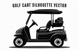 une club voiture illustration vecteur, le golf Chariot noir silhouette isolé sur une blanc Contexte vecteur