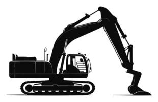 excavatrice noir silhouette vecteur, compact excavatrice silhouette, mini creuser clipart vecteur