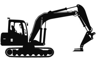 excavatrice noir silhouette vecteur, compact excavatrice silhouette, mini creuser clipart vecteur