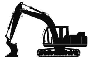 excavatrice noir silhouette vecteur, compact excavatrice silhouette, mini creuser clipart vecteur