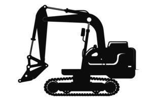 excavatrice noir silhouette vecteur, compact excavatrice silhouette, mini creuser clipart vecteur