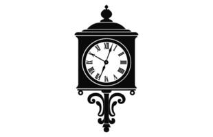 une décoratif l'horloge silhouette vecteur isolé sur une blanc Contexte