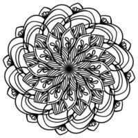 abstrait méditatif Zen mandala avec gouttes et floral motifs, coloration page pour la créativité vecteur