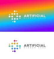 artificiel intelligence logo icône marque identité signe symbole vecteur