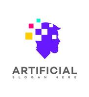 artificiel intelligence logo icône marque identité signe symbole vecteur