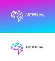 artificiel intelligence logo icône marque identité signe symbole vecteur