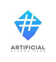 artificiel intelligence logo icône marque identité signe symbole vecteur