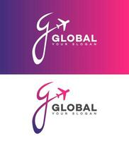 global Voyage logo icône marque identité signe symbole vecteur
