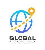 global Voyage logo icône marque identité signe symbole vecteur