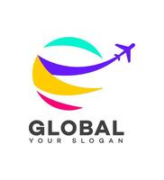 global Voyage logo icône marque identité signe symbole vecteur