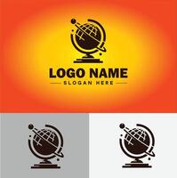 globe icône logo Terre planète vecteur art graphique pour affaires marque icône globe logo modèle