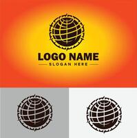 globe icône logo Terre planète vecteur art graphique pour affaires marque icône globe logo modèle