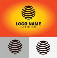 globe icône logo Terre planète vecteur art graphique pour affaires marque icône globe logo modèle