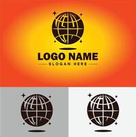 globe icône logo Terre planète vecteur art graphique pour affaires marque icône globe logo modèle