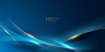 bleu abstrait Contexte avec luxe d'or éléments vecteur illustration