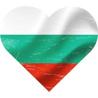 Bulgarie drapeau dans cœur forme grunge ancien. bulgare drapeau cœur. vecteur drapeau, symbole.